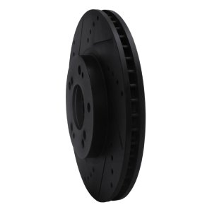 Mitsubishi Grandis Brake Rotor (1) - Front Left - R1 Concepts - Drilled & Slotted - Black - `04-`11